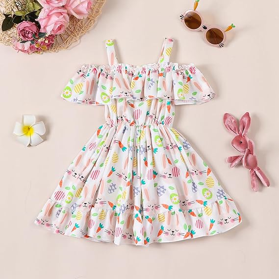 Girl's Lycra Floral Printed Frock Dress for Girls 1-2-YEARS