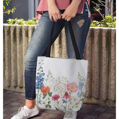 Double Sided Spring Floral Print Tote Bag - Walbiz.com