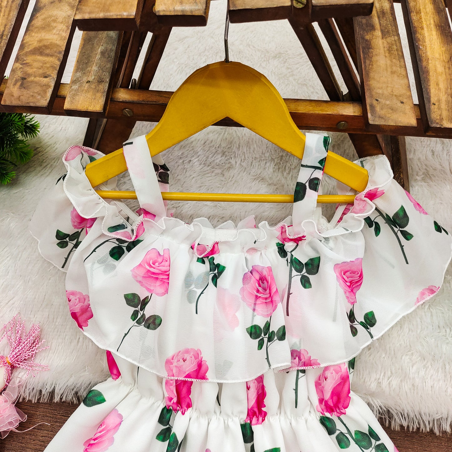 Girl's Lycra Floral Printed Frock Dress for Girls 2-3-YEARS