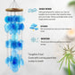 Blue Seashell Glass Wind Chimes 28" Comewith Wall Stand, Garden Decor