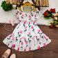 Girl's Lycra Floral Printed Frock Dress for Girls 2-3-YEARS
