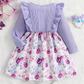 Girl's Lycra Floral Printed Frock Dress for Girls 6-12 months