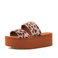 Women's Platform Sandal 2 Band Leopard