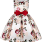 Girl's Satin Floral Printed Frock 5-6-YEARS