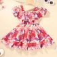 Girl's Lycra Floral Printed Frock Dress for Girls 3-4-YEARS