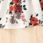 Girl's Lycra Floral Printed marron Frock Dress 1-2 Years