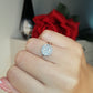 925 Silver Diamond Button Statement Ring