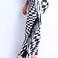 Checkered Elastic High Waist Stretch Bodycon Maxi Pencil Skirt