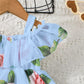 Girl's Lycra Floral Printed Frock Dress for Girls 3-4-YEARS