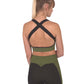 Trois Seamless Sports Bra - Black with Green