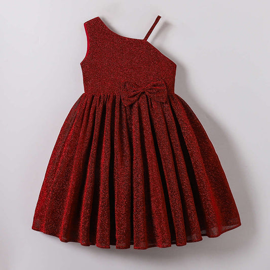 Girl's Korean Zari Lycra Frock Dress for Girls 2-3-YEAR