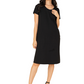 Women Pockets Black Dress