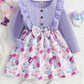 Girl's Lycra Floral Printed Frock Dress for Girls 6-12 months