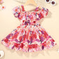 Girl's Lycra Floral Printed Frock Dress for Girls 4-5-YEARS