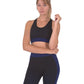 Trois Seamless Sports Bra - Black with Navy