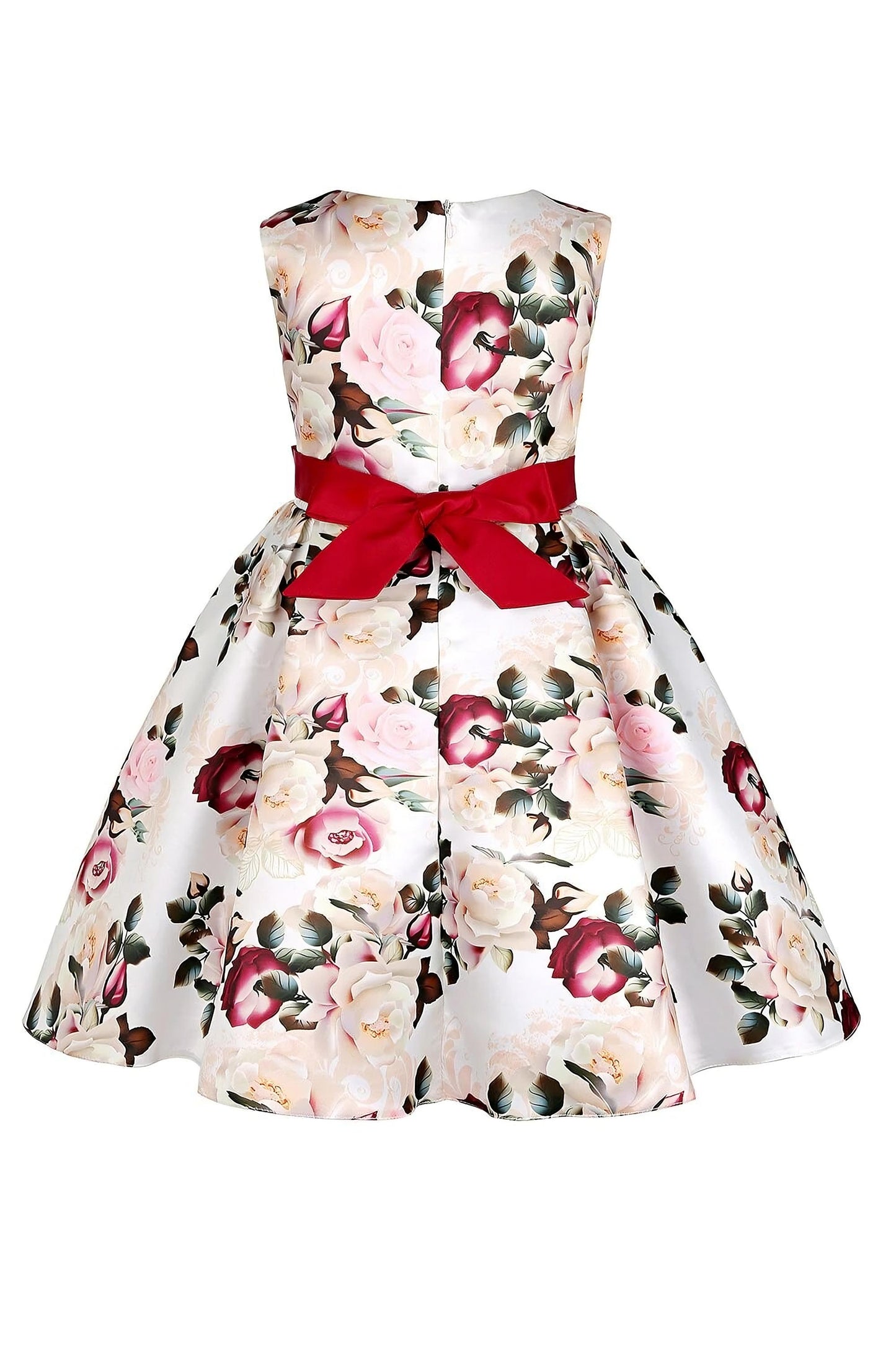 Girl's Satin Floral Printed Frock 5-6-YEARS