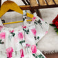Girl's Lycra Floral Printed Frock Dress for Girls 1-2-YEARS