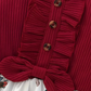 Girl's Lycra Floral Printed marron Frock Dress 1-2 Years