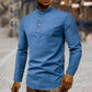 Mens Stand Collar Linen Shirt