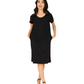 Women Pockets Black Dress