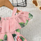 Girl's Lycra Floral Printed Frock Dress for Girls 1-2-YEARS