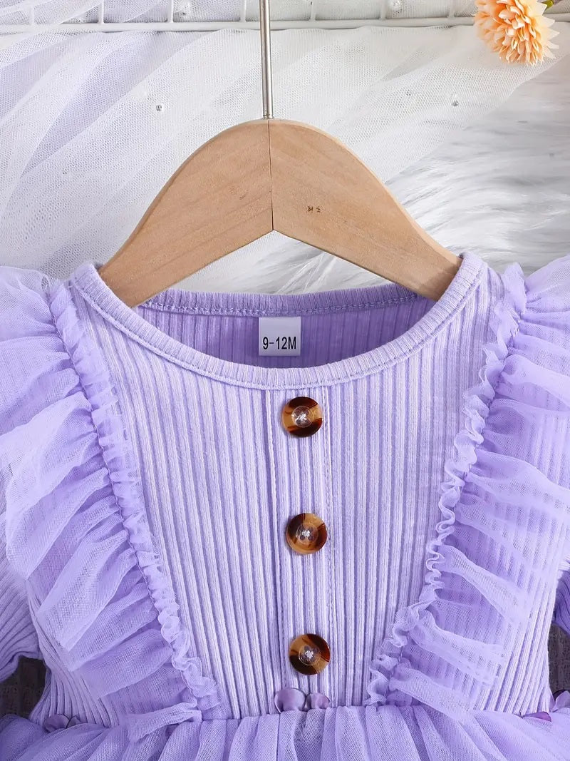 Girl's Lycra Floral Printed Frock Dress for Girls 1-2-YEARS