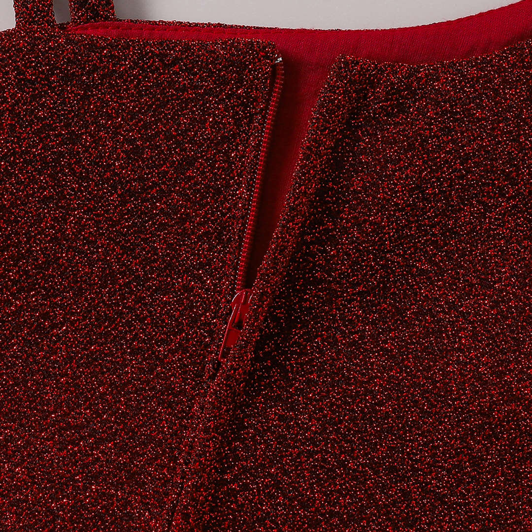 Girl's Korean Zari Lycra Frock Dress for Girls 6-12-MONTH