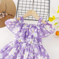 Girl's Lycra Floral Printed Frock Dress for Girls 4-5 YEARS