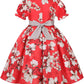Girl's Satin Floral Printed Frock 3-4-YEARS