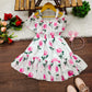 Girl's Lycra Floral Printed Frock Dress for Girls 2-3-YEARS