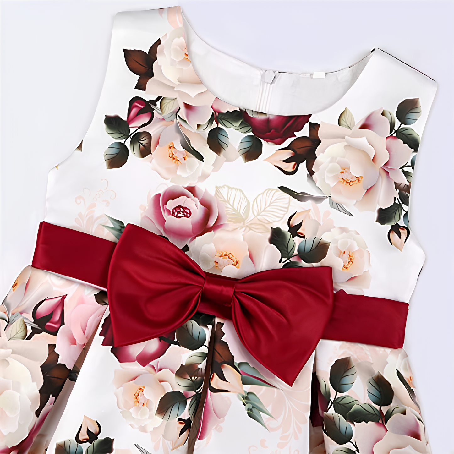 Girl's Satin Floral Printed Frock 2-3-YEARS