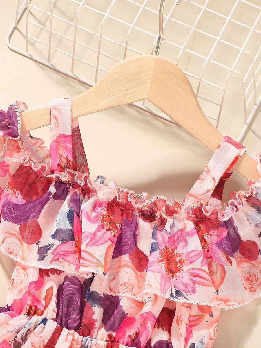 Girl's Lycra Floral Printed Frock Dress for Girls 4-5-YEARS