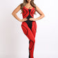 Colorblock Jumpsuit With Binding Detail Square Neck Sleeveless