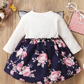 Girl's Lycra Floral Printed Frock Dress 3-4 Years