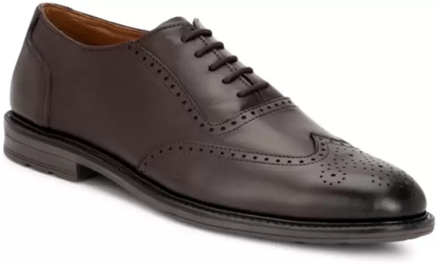 Pure Leather Brogues Shoes For Men(Color- Brown)(UK Size- 7)