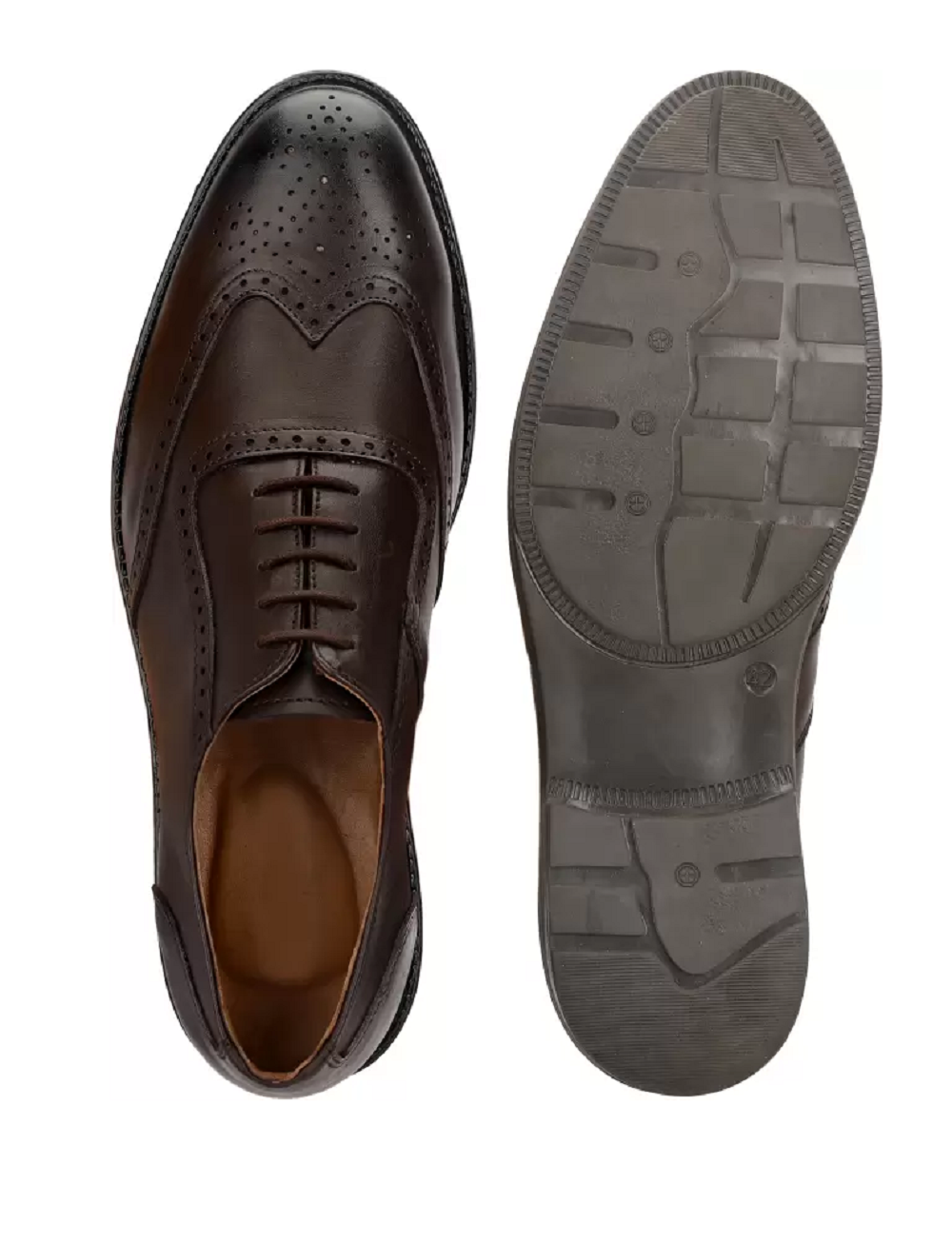 Pure Leather Brogues Shoes For Men(Color- Brown)(UK Size- 7)