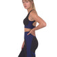 Trois Seamless Sports Bra - Black with Navy