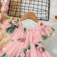 Girl's Lycra Floral Printed Frock Dress for Girls 1-2-YEARS