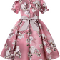 Girl's Satin Floral Printed Frock 6-7-YEARS