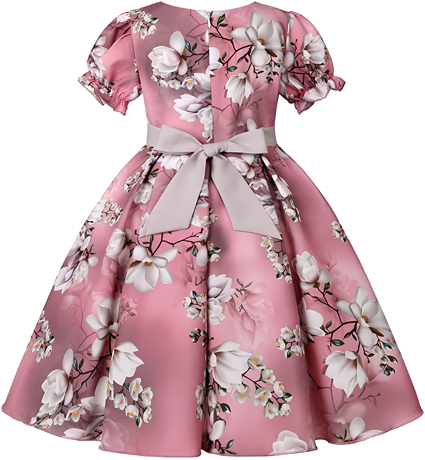 Girl's Satin Floral Printed Frock 6-7-YEARS