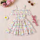 Girl's Lycra Floral Printed Frock Dress for Girls 1-2-YEARS