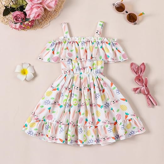 Girl's Lycra Floral Printed Frock Dress for Girls 1-2-YEARS