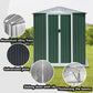 6FTx4FT Apex Roof Green Outdoor Tool Storage House Garden Shed With