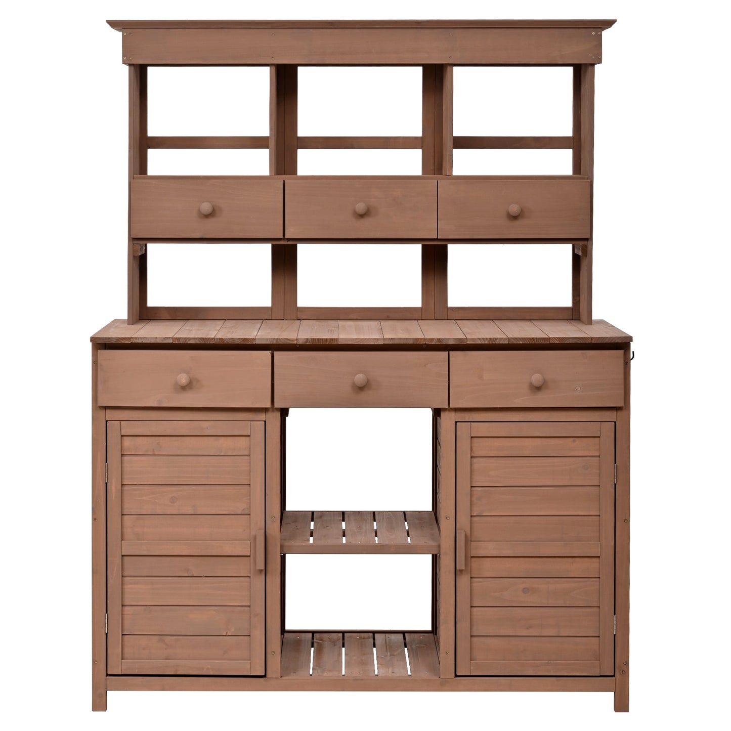 65.7'' H Tall Garden Potting Bench Table with Hutch,Patio Storage