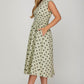 She + Sky Front Zip Polka Dots Cap Sleeve Midi Dress