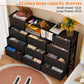 Long Dresser with Charging Station and LED Lights