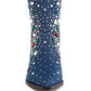 Starlit Multi Color Stones Embellished Boots