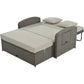 PE Wicker Rattan Double Chaise Lounge, 2-Person Reclining Daybed with