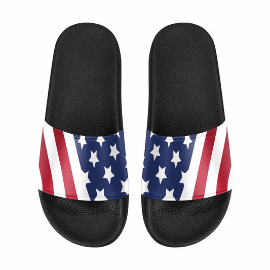 Womens Slide Sandals - Stars and Stripes Print