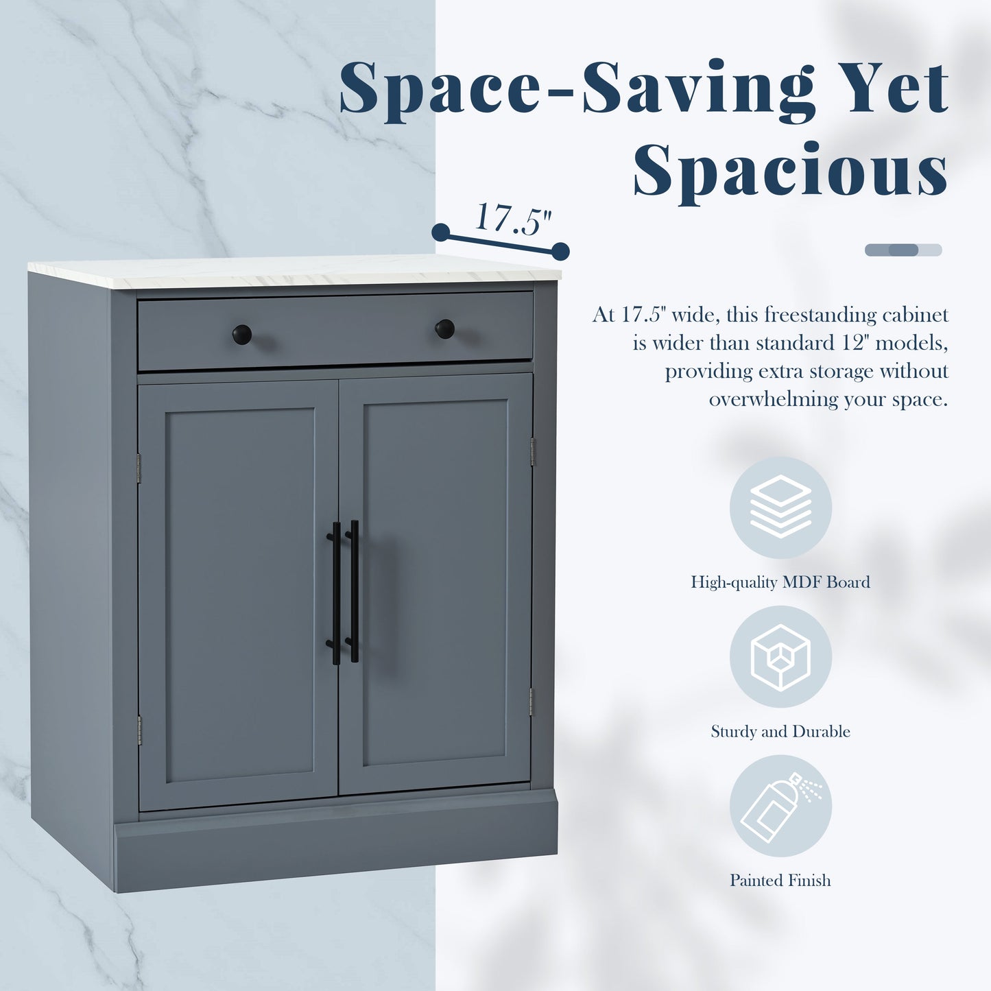 Modern Freestanding Kitchen Pantry,Buffet Food Storage, Coffee Bar